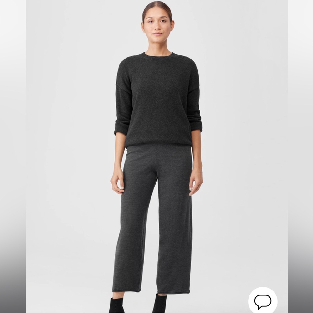 Eileen Fisher Merino Jersey Straight Pant in Navy